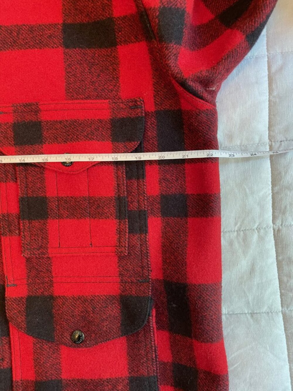 Filson Mackinaw Cruiser Red Buffalo Plaid Wool Jacket 40R - Picture 4 of 4